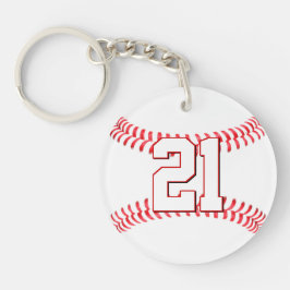 Llavero Número o iniciales de Jersey del jugador de béisbo