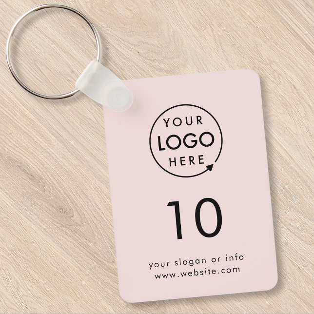 Llavero Número rosa | Keychain de la Sala de Propiedades C (Company branded room key keychain for offices, hotels, hospitality & business premises.)