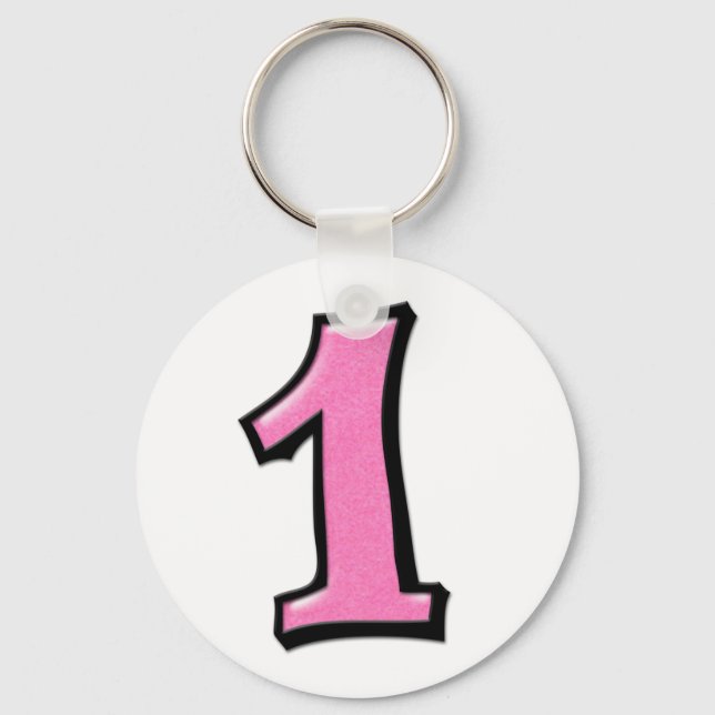 Llavero Números silenciosos 1 Keychain rosa (Anverso)