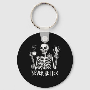 Llavero Nunca mejor esqueleto beber café Halloween Co