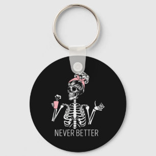 Llavero Nunca mejor esqueleto beber café Halloween Co