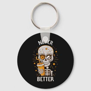 Llavero Nunca mejor esqueleto beber café Halloween Pa