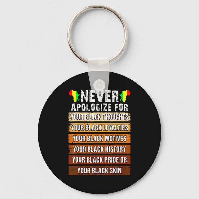 Llavero Nunca Retro Disculparse Historia Negra Africana Me (Anverso)