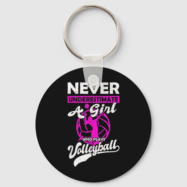 Llavero Nunca Subestimes A Un Chica Que Juega Al Voleibol  (Anverso)