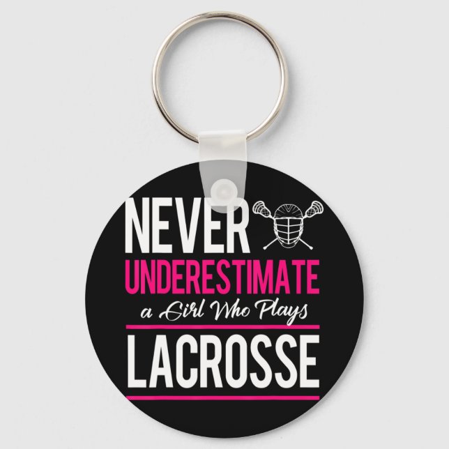Llavero Nunca Subestimes A Un Gril Que Juega Lacrosse Lacr (Anverso)