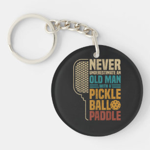 Llavero Nunca Subestimes a un Hombre Mayor con Un Pickleba