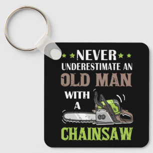 Llavero Nunca Subestimes A Un Viejo Con Cadenas De Lumberj