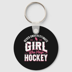 Llavero Nunca Subestimes a una Chica que Juega Hockey 