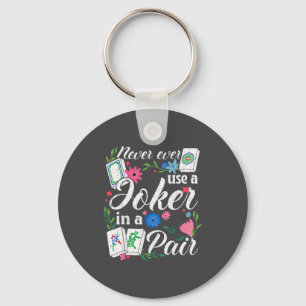 Llavero Nunca uses una en una regla de Mahjong floral de p