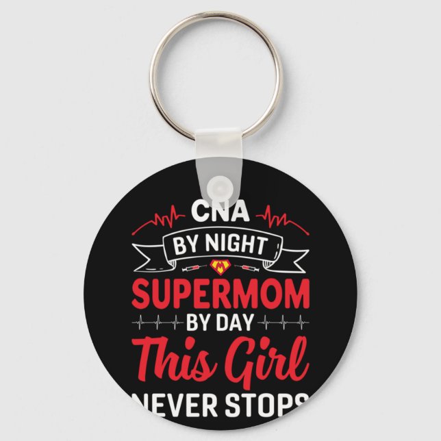 Llavero Nurs Gift CNA De Noche Supermom (Anverso)