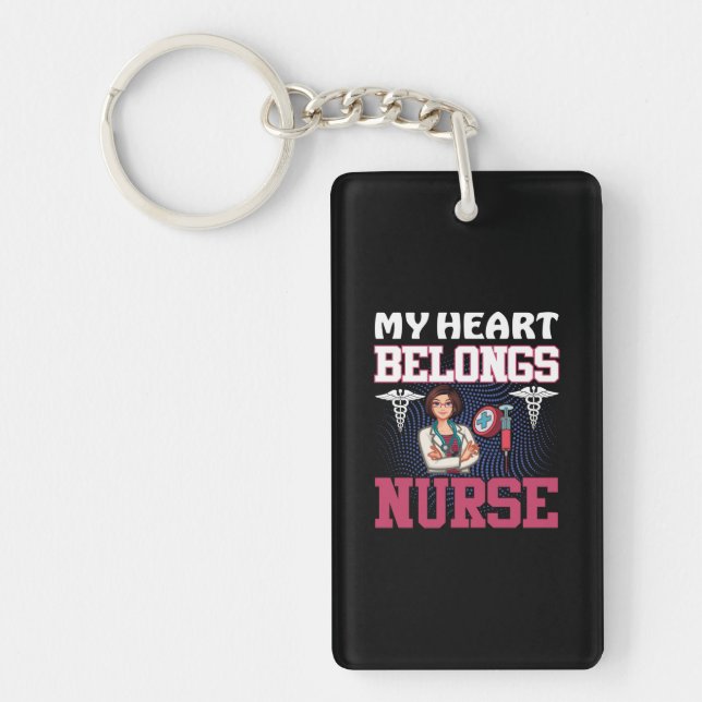 Llavero Nurse Gift | My Heart Belongs Nurse (Frente)