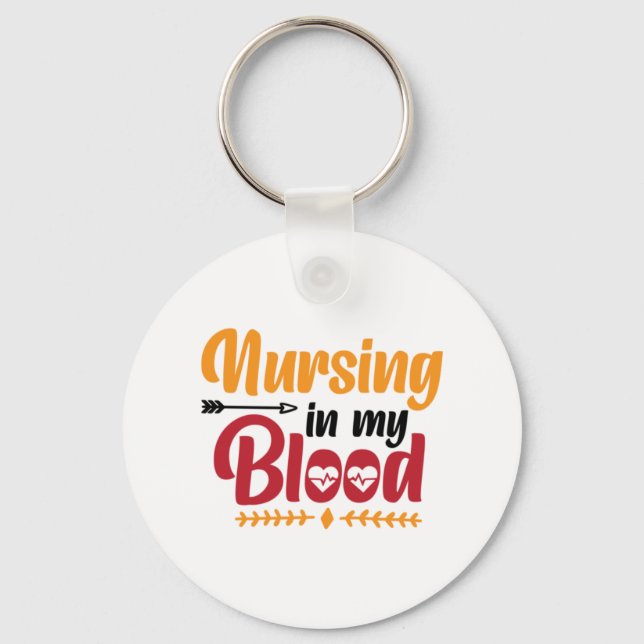 Llavero Nurse Gift Nursing In My Blood (Anverso)