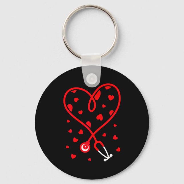 Llavero Nurse Stethoscope Heart Valentine's Day Nursing  (Anverso)