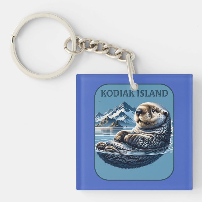 Llavero Nutria de mar de la isla Kodiak Alaska (Frente)