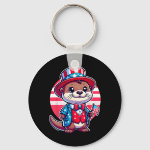 Llavero Nutria Feliz 4 De Julio Día De La Independencia Ho