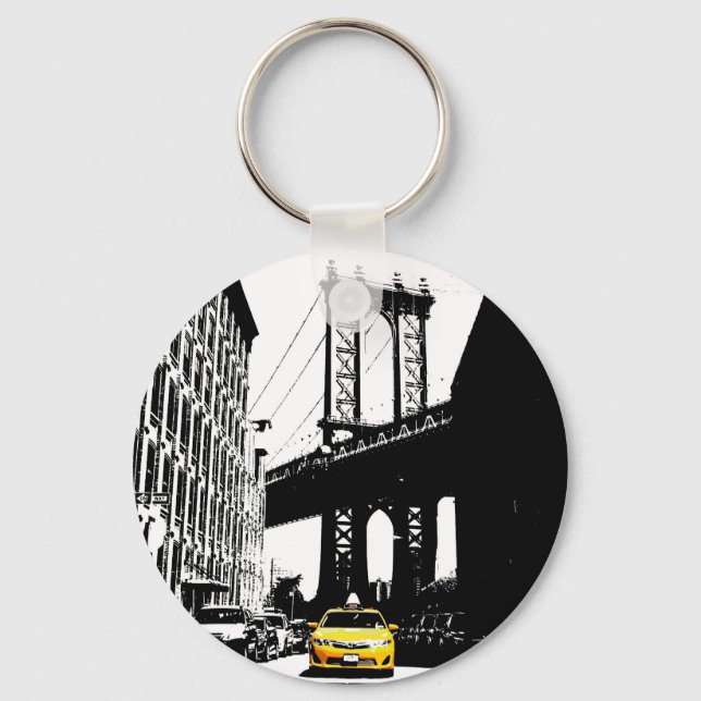 Llavero Nyc Brooklyn Bridge Yellow Taxi New York City (Anverso)