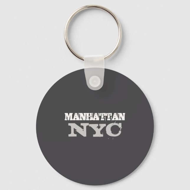 Llavero Nyc Manhattan New York City Elegant Black Template (Anverso)