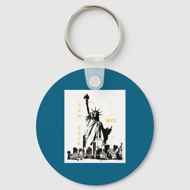 Llavero Nyc New York Brooklyn Bridge Liberty Statue Mens  (Anverso)