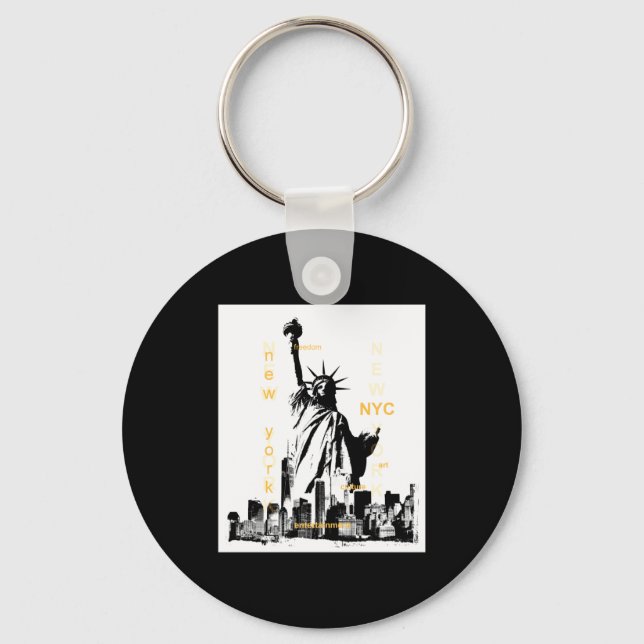 Llavero Nyc New York Brooklyn Bridge Liberty Statue Mens _ (Anverso)
