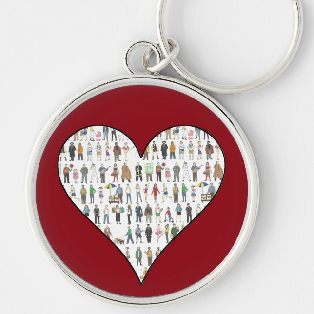 Llavero NYC New York City Red Heart People Keychain (Frente)