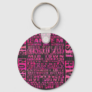 Llavero NYC Vecindarios Hot Pink