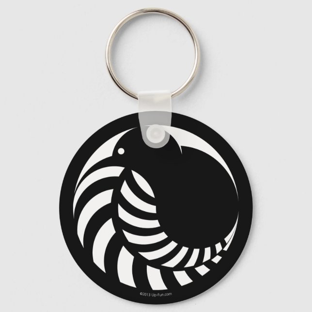Llavero NZ Kiwi / Silver Fern Emblem (Anverso)