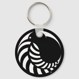 Llavero NZ Kiwi / Silver Fern Emblem Keychain