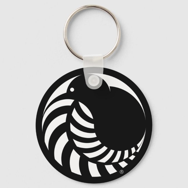 Llavero NZ Kiwi / Silver Fern Emblem Keychain (Anverso)