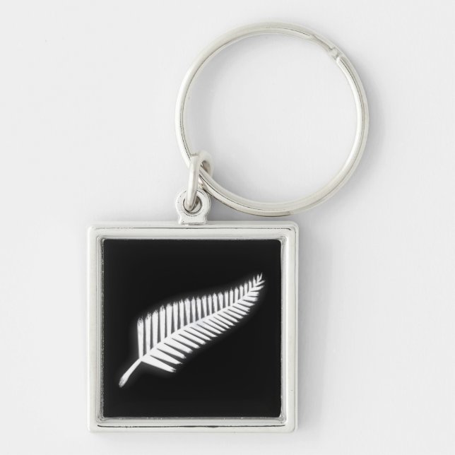 Llavero NZ Silver Fern Emblem Nacional Keychain Patriótico (Frente)