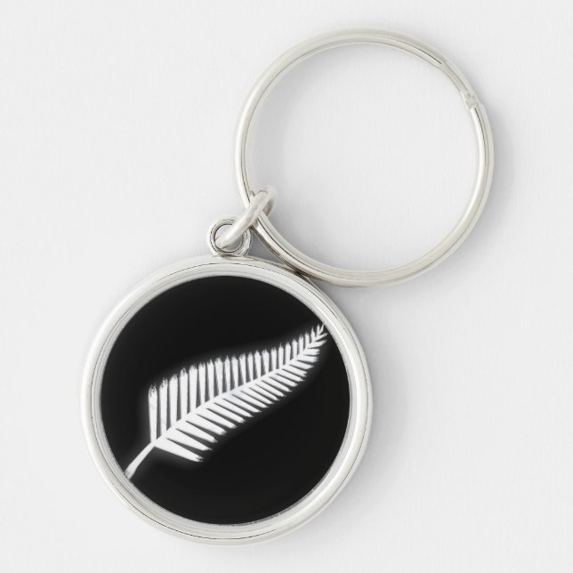 Llavero NZ Silver Fern Emblem Nacional Keychain Patriótico (Frente)
