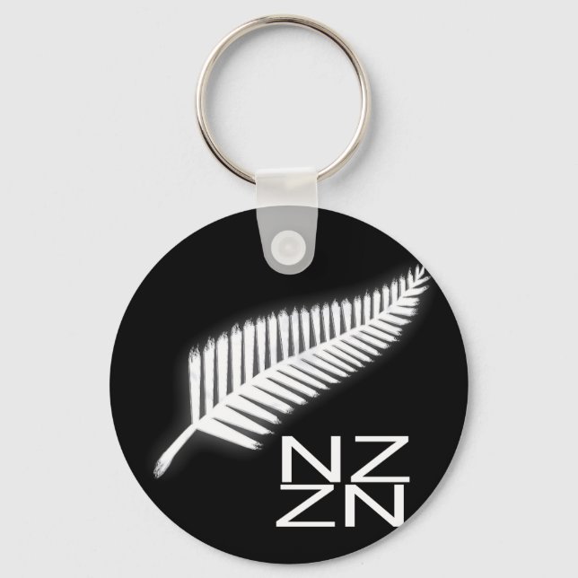 Llavero NZ Silver Fern Emblem Nacional Keychain Patriótico (Anverso)