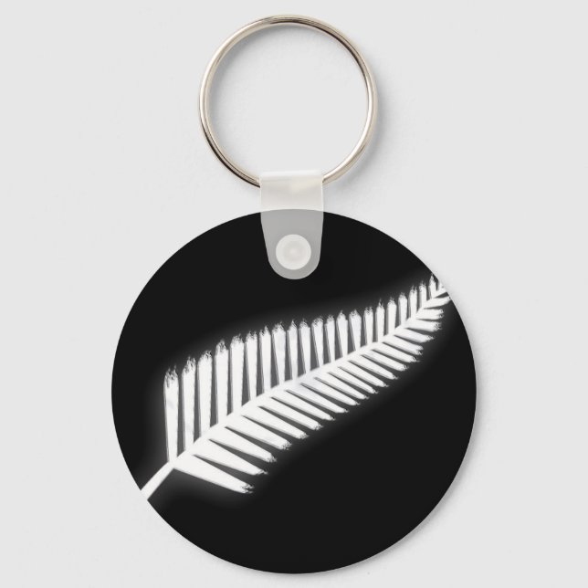 Llavero NZ Silver Fern Emblem Nacional Keychain Patriótico (Anverso)