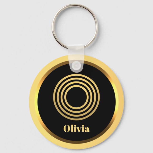 Llavero O Carta monogramada de oro personalizada (Anverso)