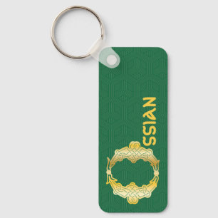 Llavero O de capital decorativo de nudo céltico rectangula