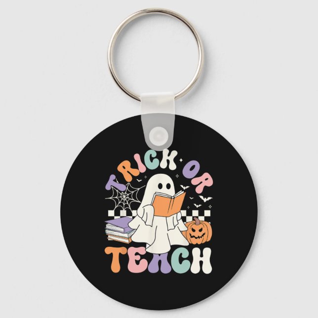 Llavero O Enseñar A Un Famoso Profesor Cute Fantasma Leer  (Anverso)