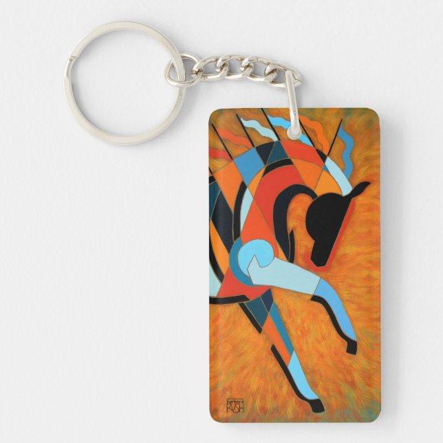 Llavero o llavero, SunDancer del caballo del fuego (Frente)