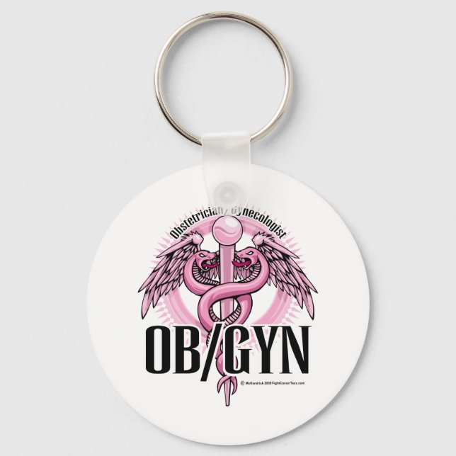 Llavero OB/GYN PINK Caduceus (Anverso)