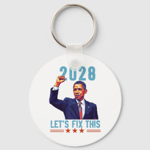 Llavero Obama vintage patriótico en protesta política 2028