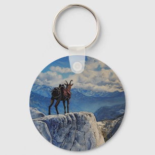 Llavero Oberhalsi Pack Goat en las montañas de Idaho/carto