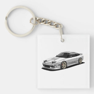 Llavero obra de arte dibujada a mano de nissan 240sx 