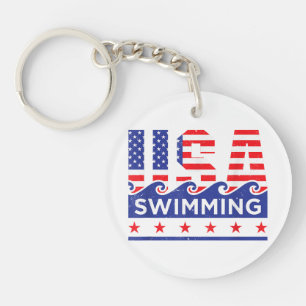 Llavero Obras De Arte De Natación En Estados Unidos Para U