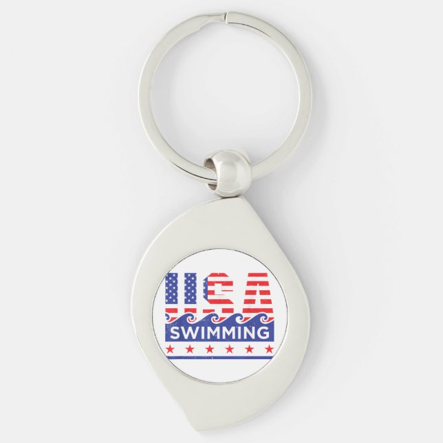 Llavero Obras De Arte De Natación En Estados Unidos Para U (Anverso)
