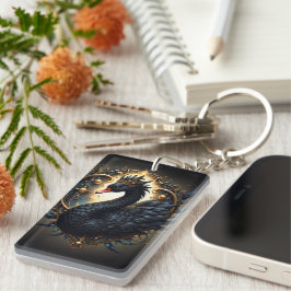 Llavero Obsidian Swan of Silent Grace – Dark Fantasy 