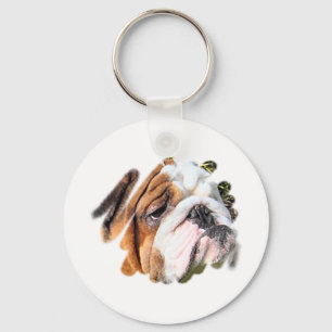 Llavero obstinado de la foto del bulldog