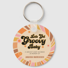 Llavero Obtengamos Groovy Retro Baby Shower