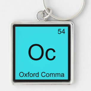 Llavero Oc - Oxford Comma Chemistry Element Symbol Grammar