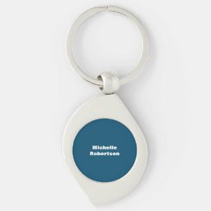 Llavero Ocean Blue Plain Nombre propio de adición Minimali
