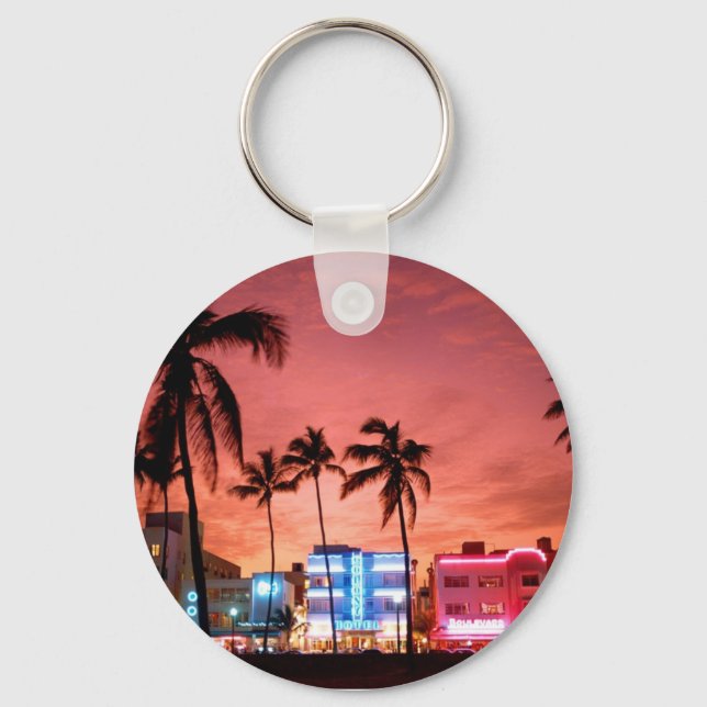 Llavero Ocean Drive - Miami Beach Skyline Keychain (Anverso)