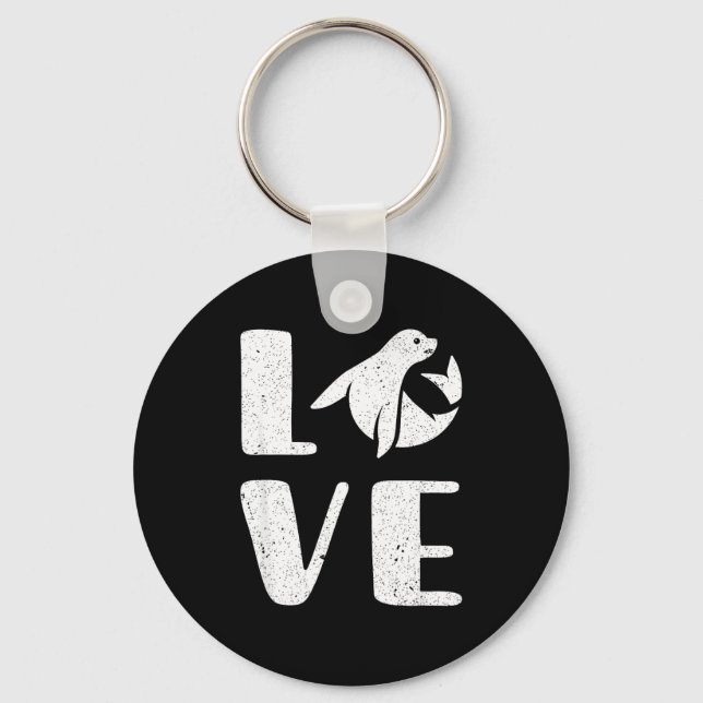 Llavero Ocean Puppy Seal Lover Valentines Day Gift Sea Lio (Anverso)