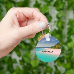 Llavero Océano Acuamarino Playa Tropical Escénica